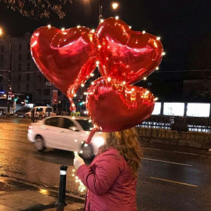 Ledli Büyük Kalp Balonlar