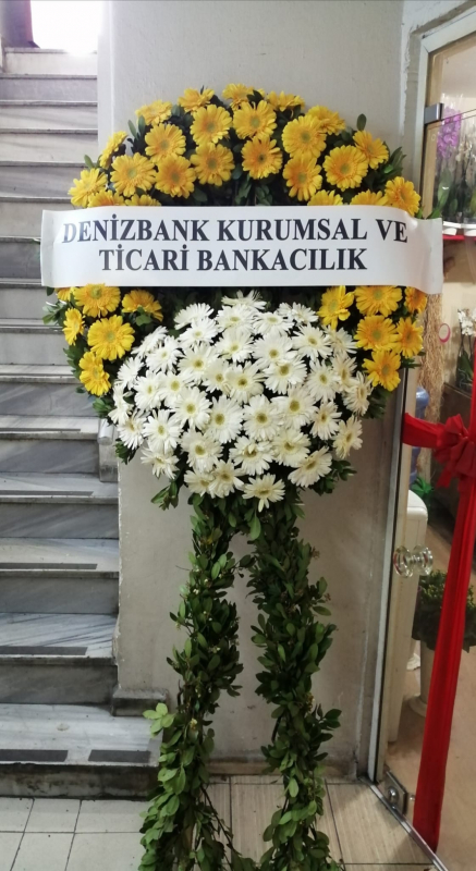 Sarı Beyaz Cenaze çelenkleri