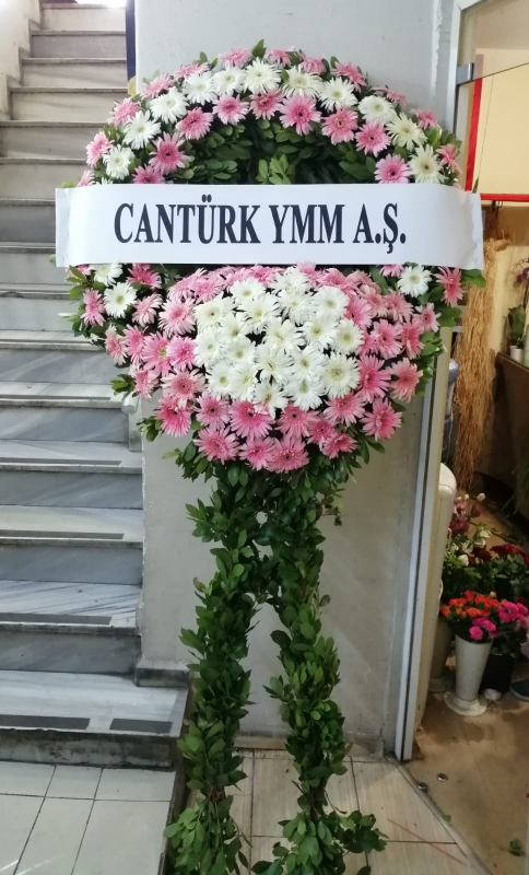 beyaz pembe cenaze çelenk